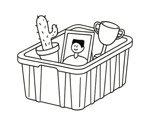 Packing belongings into a sturdy moving tote